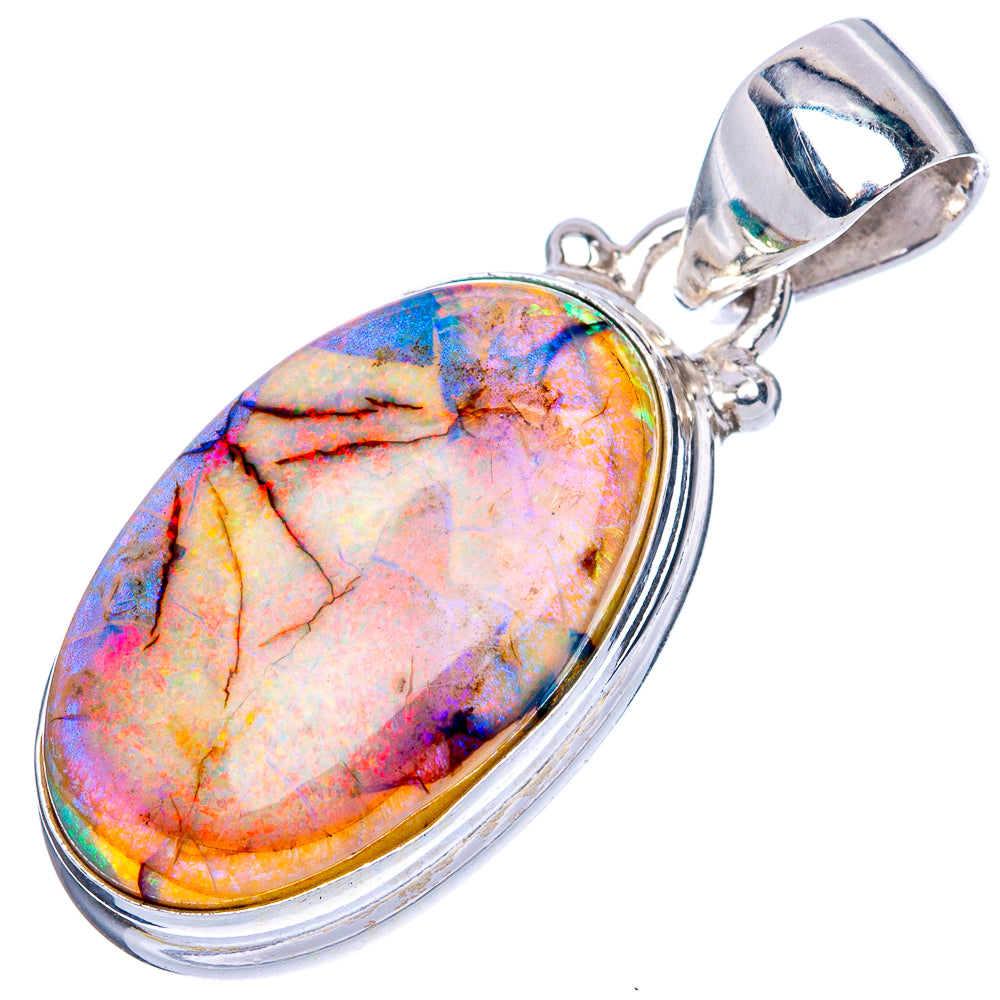 Rare Sterling Opal Pendant 1 1/4" (925 Sterling Silver) P41663
