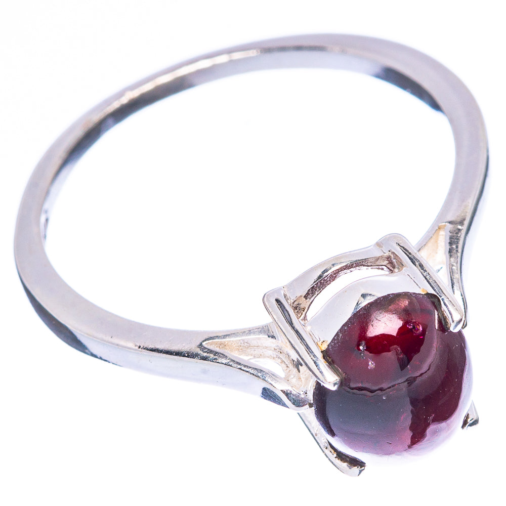 Garnet Dainty Ring Size 7.75 (925 Sterling Silver) R5904