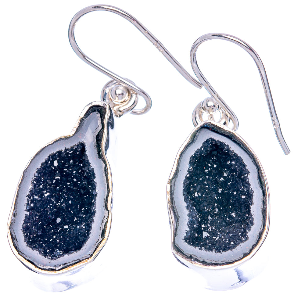 Premium Coconut Geode Earrings 1 3/8" (925 Sterling Silver) E1256