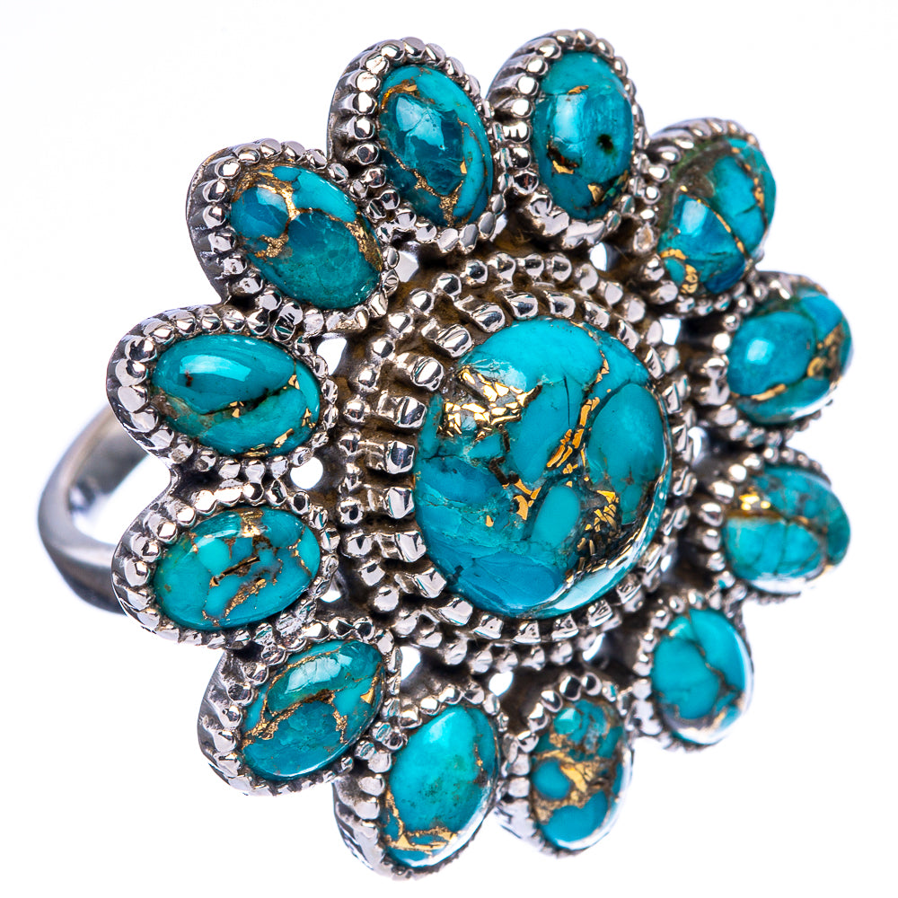 Large Blue Copper Composite Turquoise Ring Size 8 (925 Sterling Silver) R146245