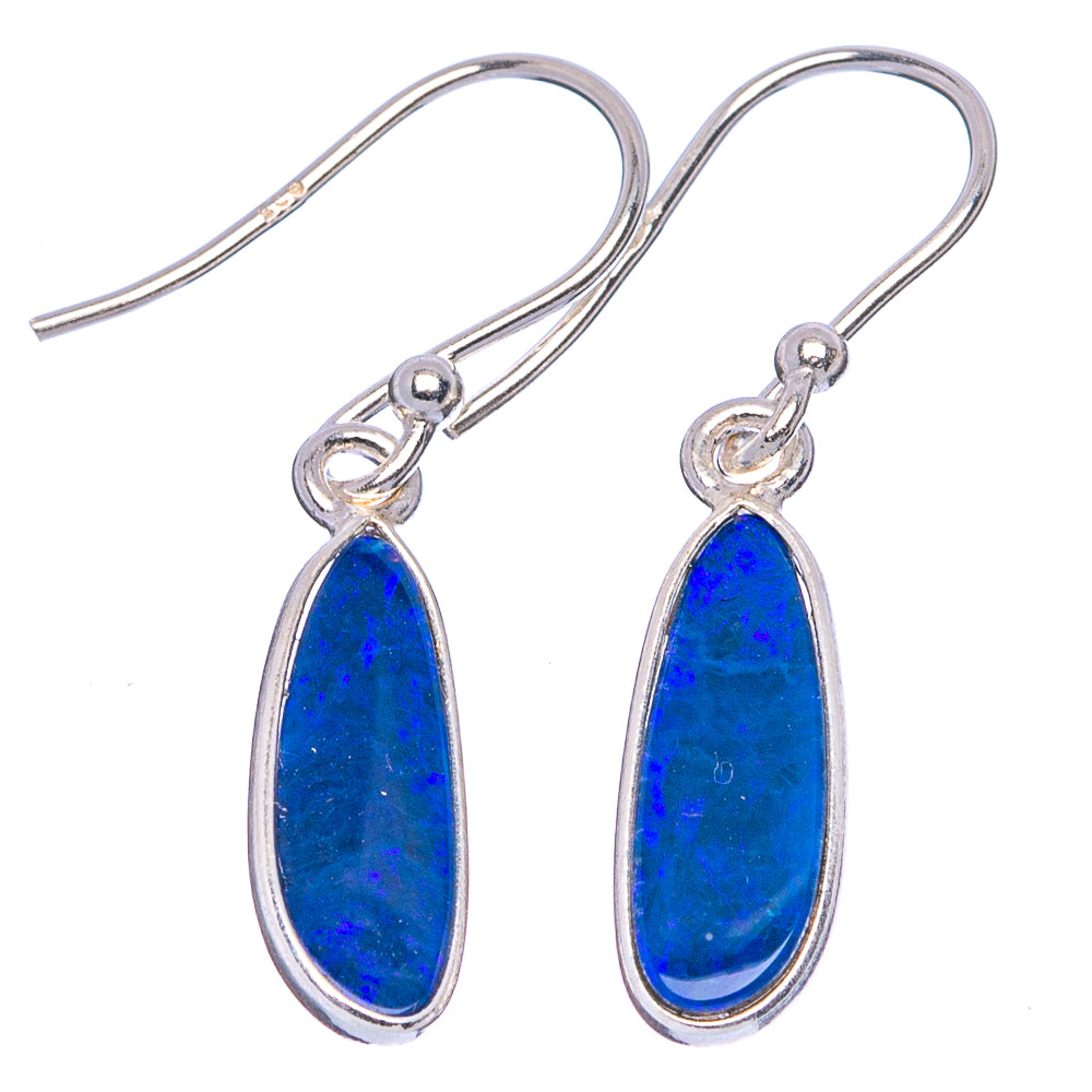Rare Doublet Opal Earrings 1 1/8" (925 Sterling Silver) E1935