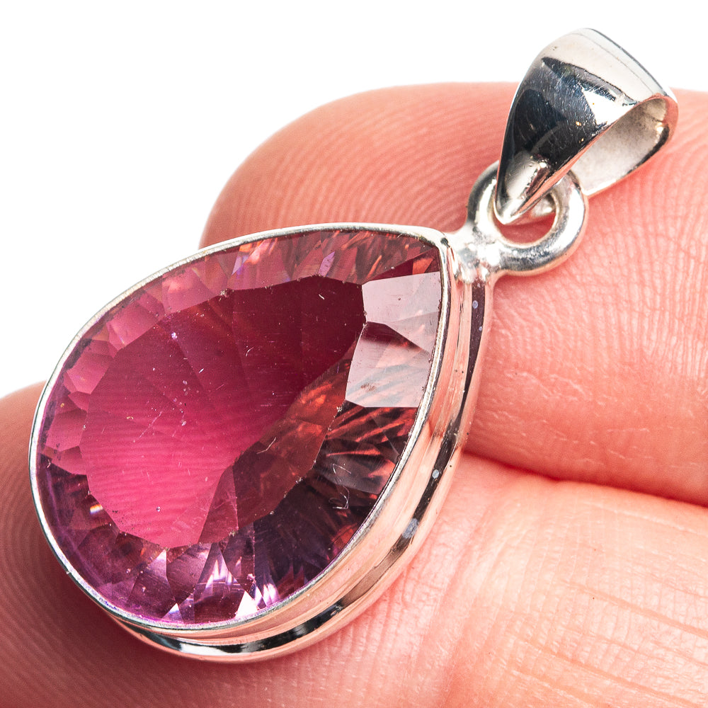 Faceted Color Change Alexandrite (Lab.) Pendant 1 1/8" (925 Sterling Silver) P39119