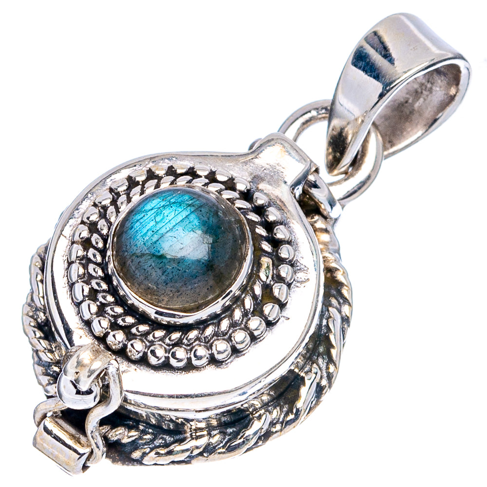 Labradorite Poison Pendant 1 1/8" (.925 Sterling Silver)