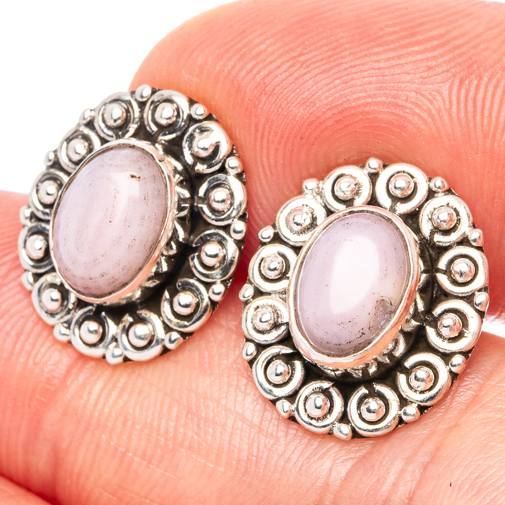 Pink Opal Earrings 5/8" (925 Sterling Silver) E1532
