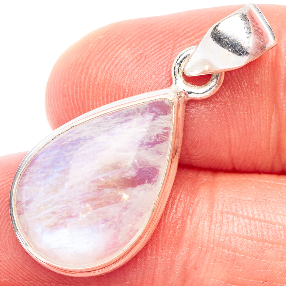 Rainbow Moonstone Pendant 1 1/4" (925 Sterling Silver) P44287