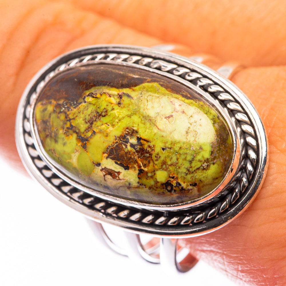 Large Gaspeite Ring Size 11.75 (925 Sterling Silver) R141252