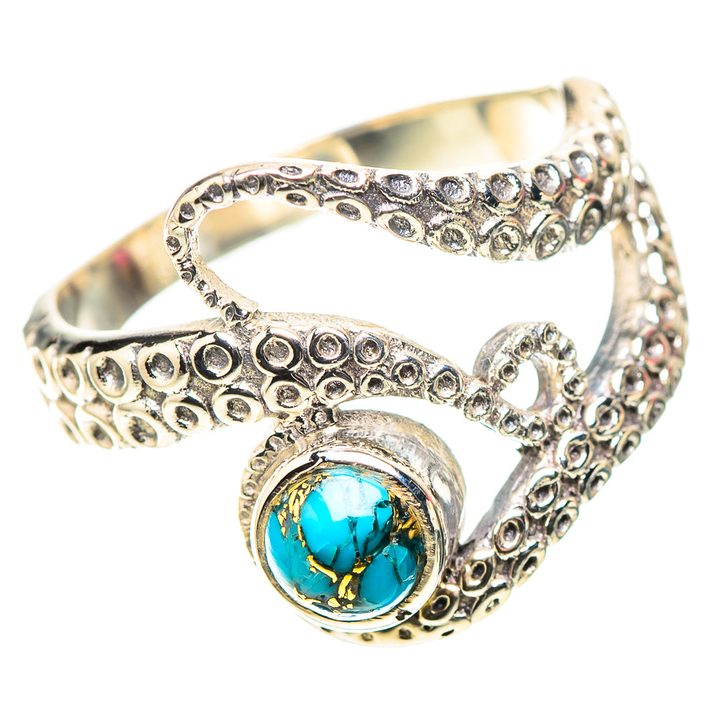 Blue Copper Composite Turquoise Ring Size 8 (925 Sterling Silver) RING138427