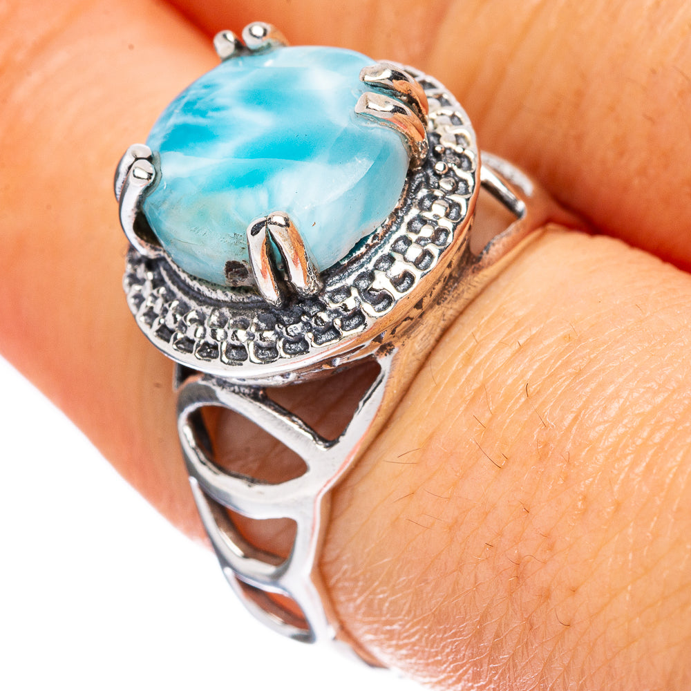Larimar Ring Size 8.5 (925 Sterling Silver) R2324