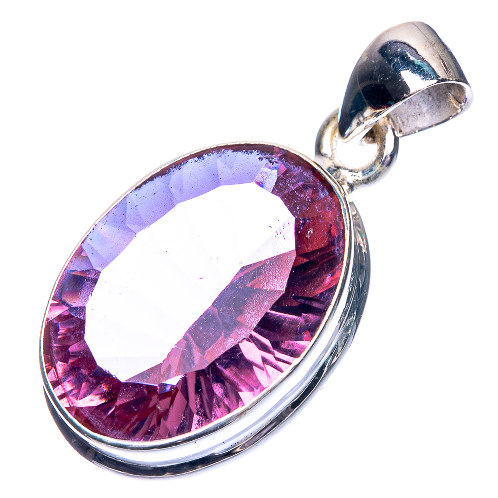 Faceted Color Change Alexandrite (Lab.) Pendant 1 1/8" (925 Sterling Silver) P39161