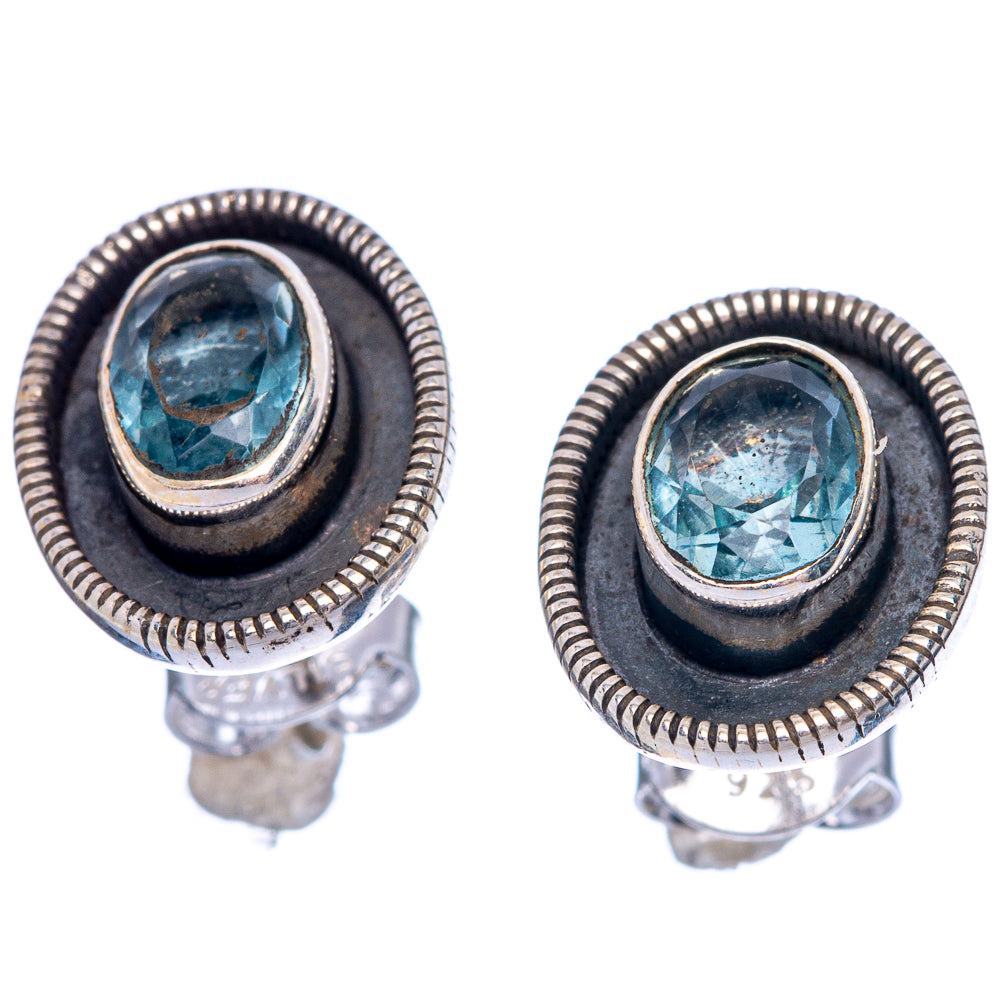 Blue Topaz Dainty Earrings 1/2" (925 Sterling Silver) E2002