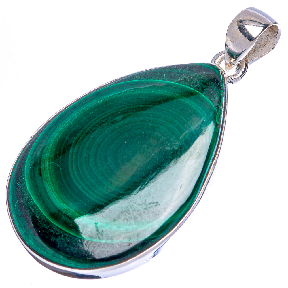 Malachite Pendant 1 3/4" (925 Sterling Silver) P43081
