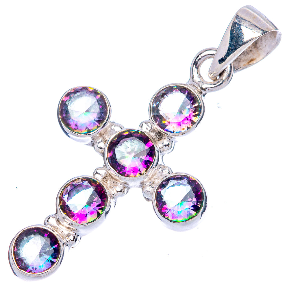 Mystic Topaz Cross Pendants 1 3/8" (925 Sterling Silver) P42371