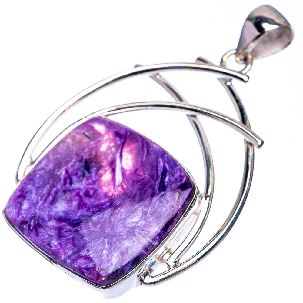 Charoite Pendant 2 1/8" (925 Sterling Silver) P39265