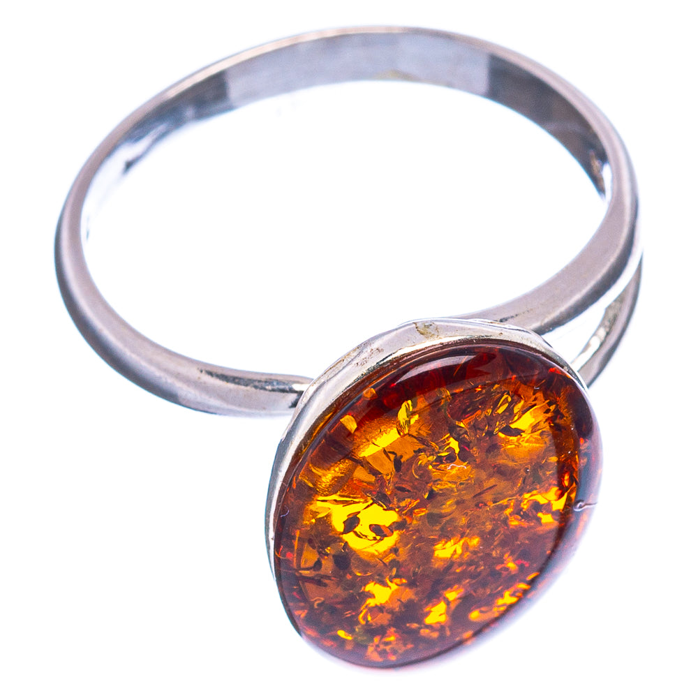 Baltic Amber Ring Size 7 Adjustable (.925 Sterling Silver)