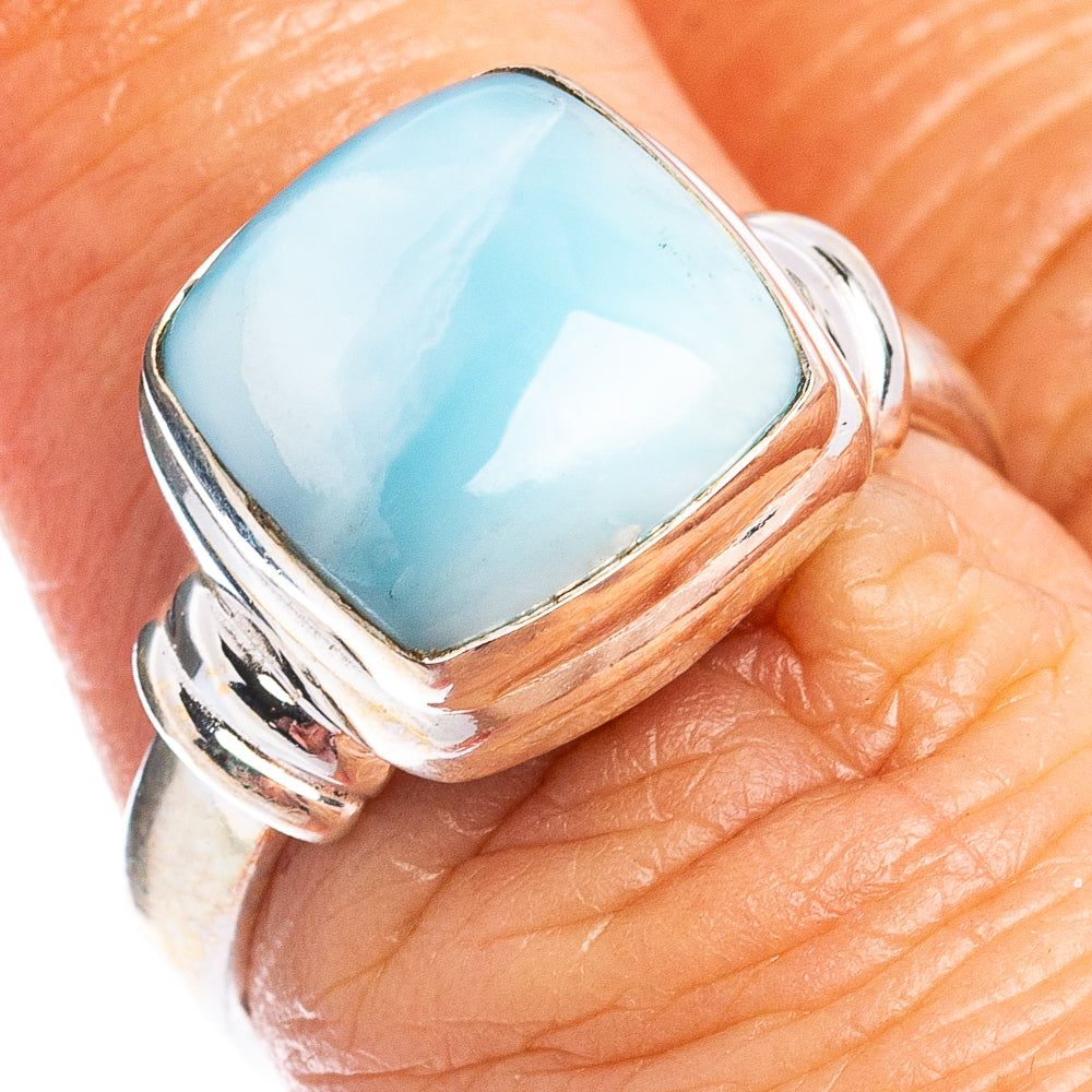 Rare Larimar Ring Size 6.75 (.925 Sterling Silver)