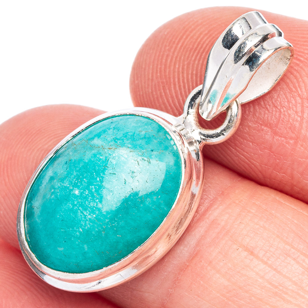 Amazonite Pendant 1 1/8" (925 Sterling Silver) P40188