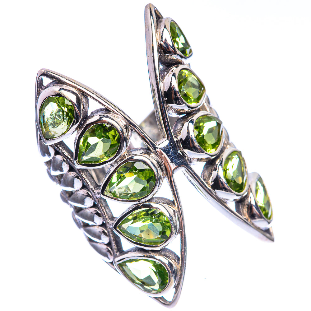 Large Peridot 925 Sterling Silver Ring Size 5.75