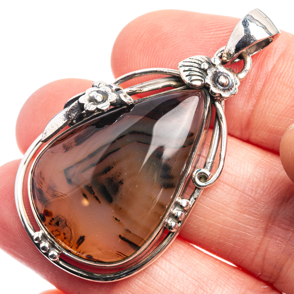 Monanta Agate Pendant 1 3/4" (925 Sterling Silver) P39012