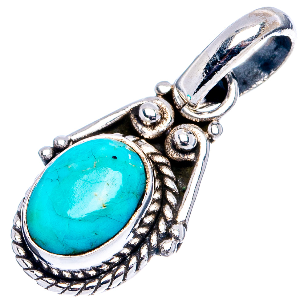 Mohave Turquoise Dainty Pendant 7/8" (.925 Sterling Silver)