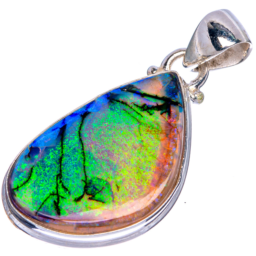 Rare Sterling Opal Pendant 1 3/8" (925 Sterling Silver) P40694