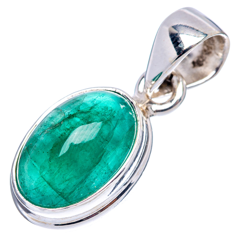 Rare Premium Zambian Emerald Pendant 7/8" (.925 Sterling Silver)
