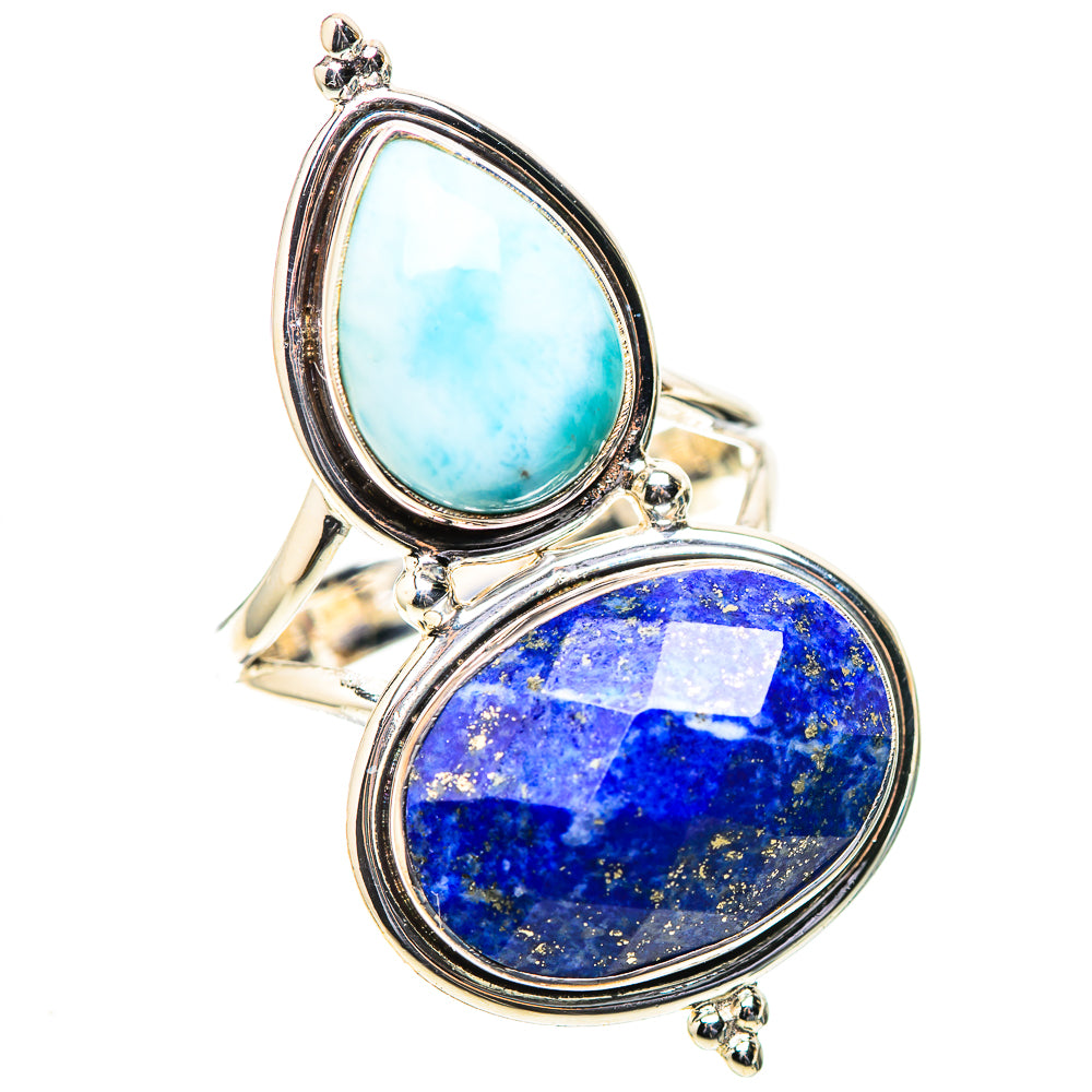 Large Lapis Lazuli, Larimar Ring Size 9.75 (925 Sterling Silver) RING138592