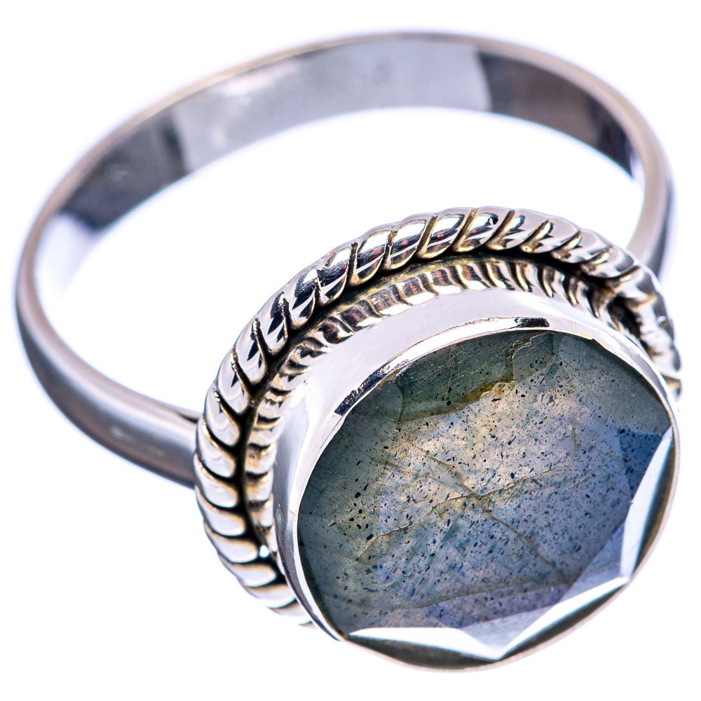 Faceted Labradorite Ring Size 8.75 (.925 Sterling Silver)