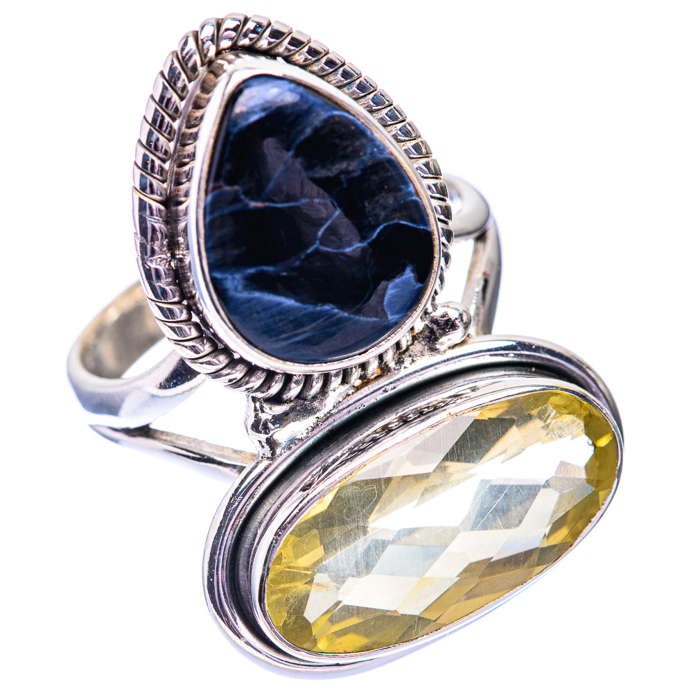Large Pietersite, Lemon Quartz Ring Size 9.5 (925 Sterling Silver) R140652