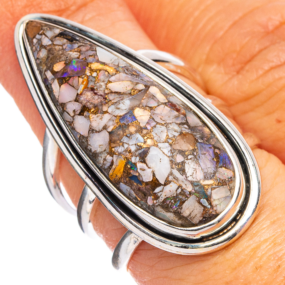 Brecciated Ethiopian Opal Ring Size 6.75 (.925 Sterling Silver)