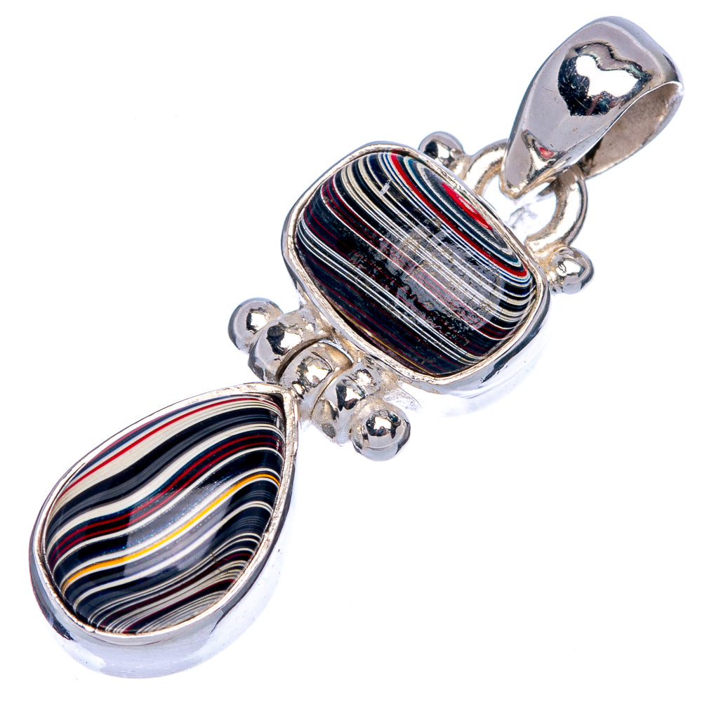 Rare Fordite Pendant 1 1/4" (925 Sterling Silver) P39952
