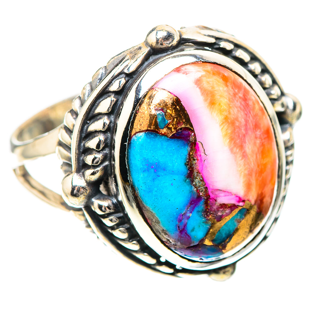 Kingman Pink Dahlia Turquoise 925 Sterling Silver Ring Size 9 (925 Sterling Silver) RING139408