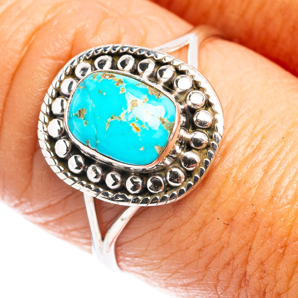 Sonoran South Hill Turquoise Dainty Ring Size 8.75 (.925 Sterling Silver)
