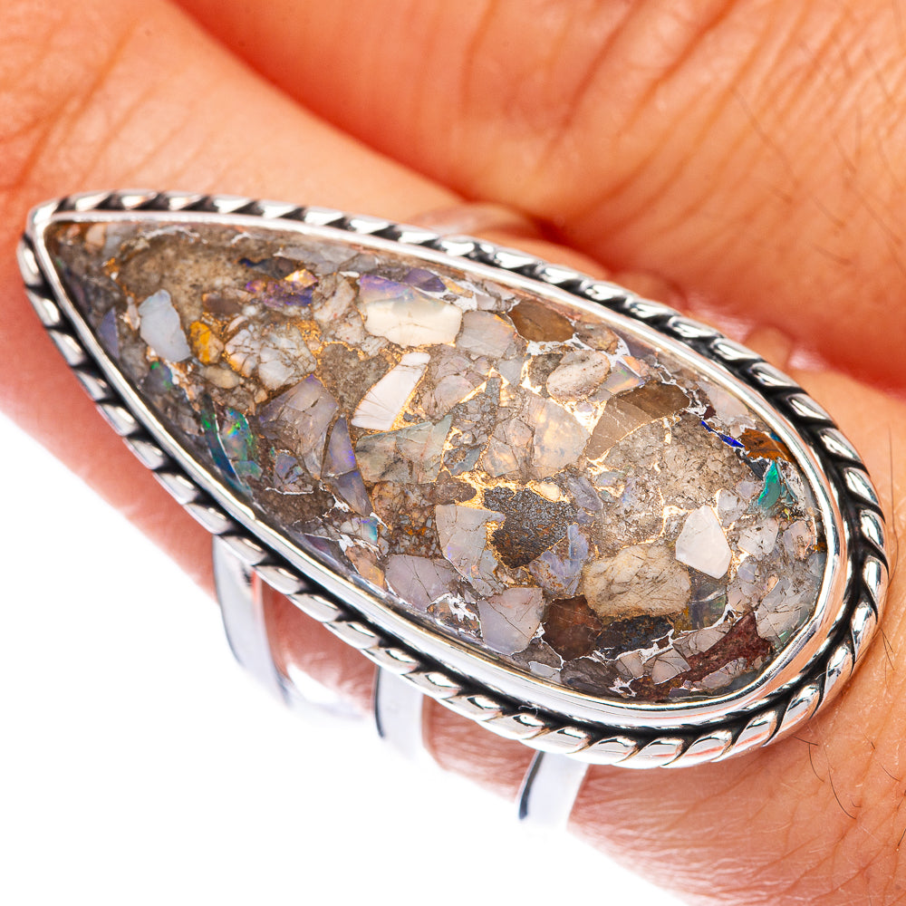 Large Brecciated Ethiopian Opal Ring Size 7.75 (925 Sterling Silver) R144658