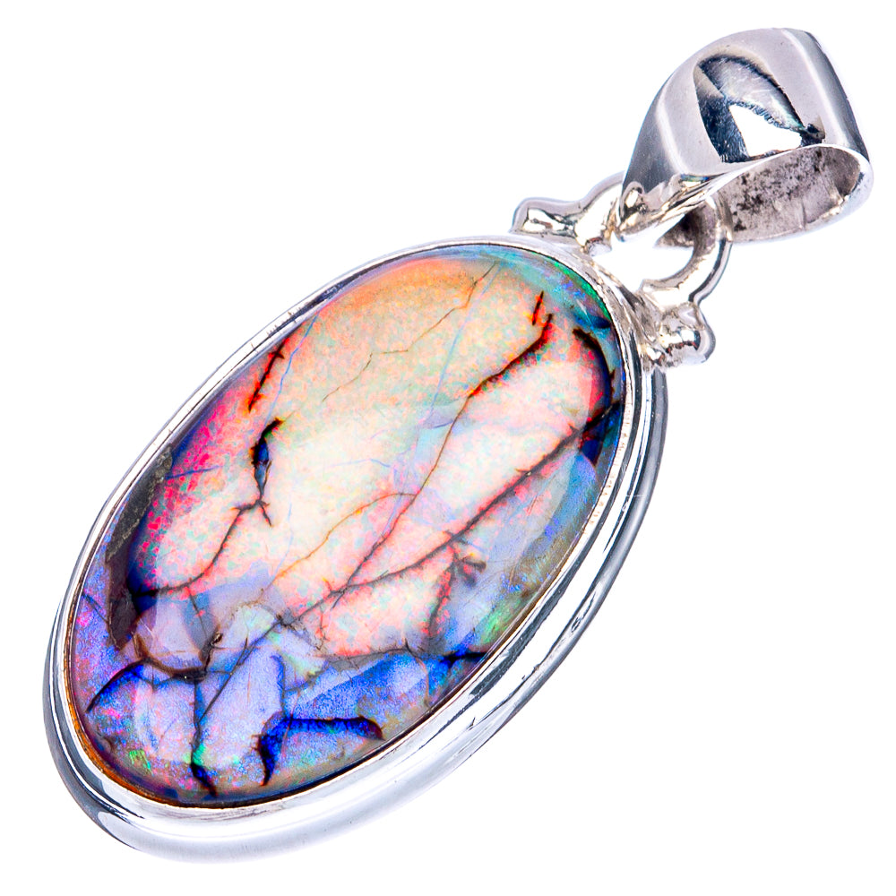Rare Sterling Opal Pendant 1 1/4" (925 Sterling Silver) P41988