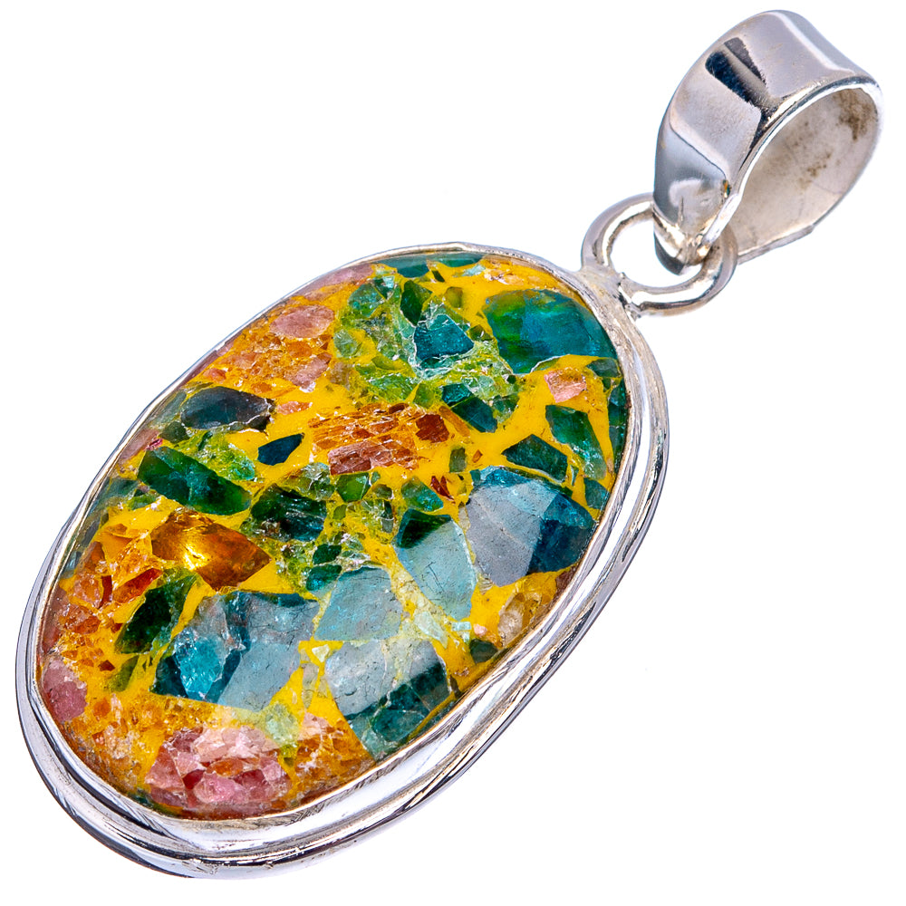 Tourmaline Matrix Pendant 1 1/2" (.925 Sterling Silver)
