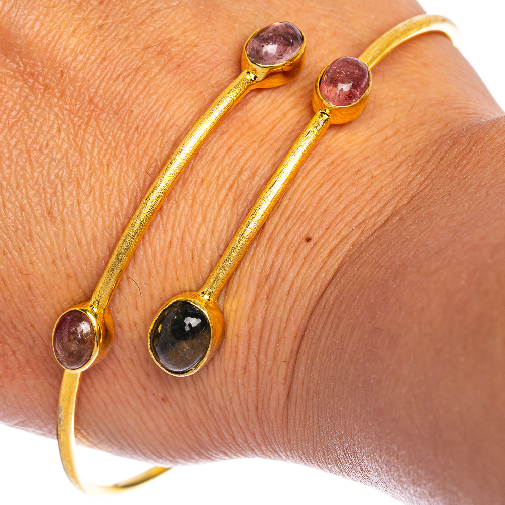 Tourmaline Cuff Bracelet 7 To 8" (925 Sterling Silver) BR90340