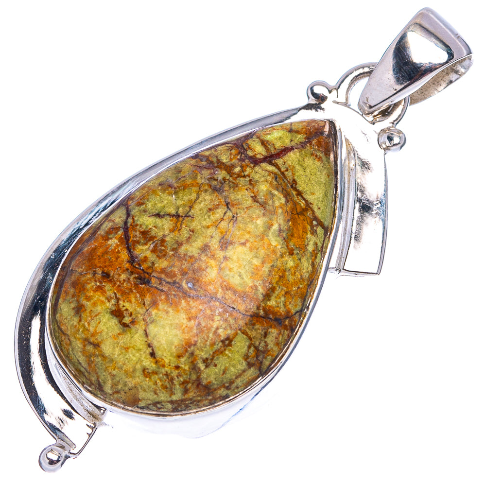 Premium Gaspeite Pendant 1 7/8" (.925 Sterling Silver)