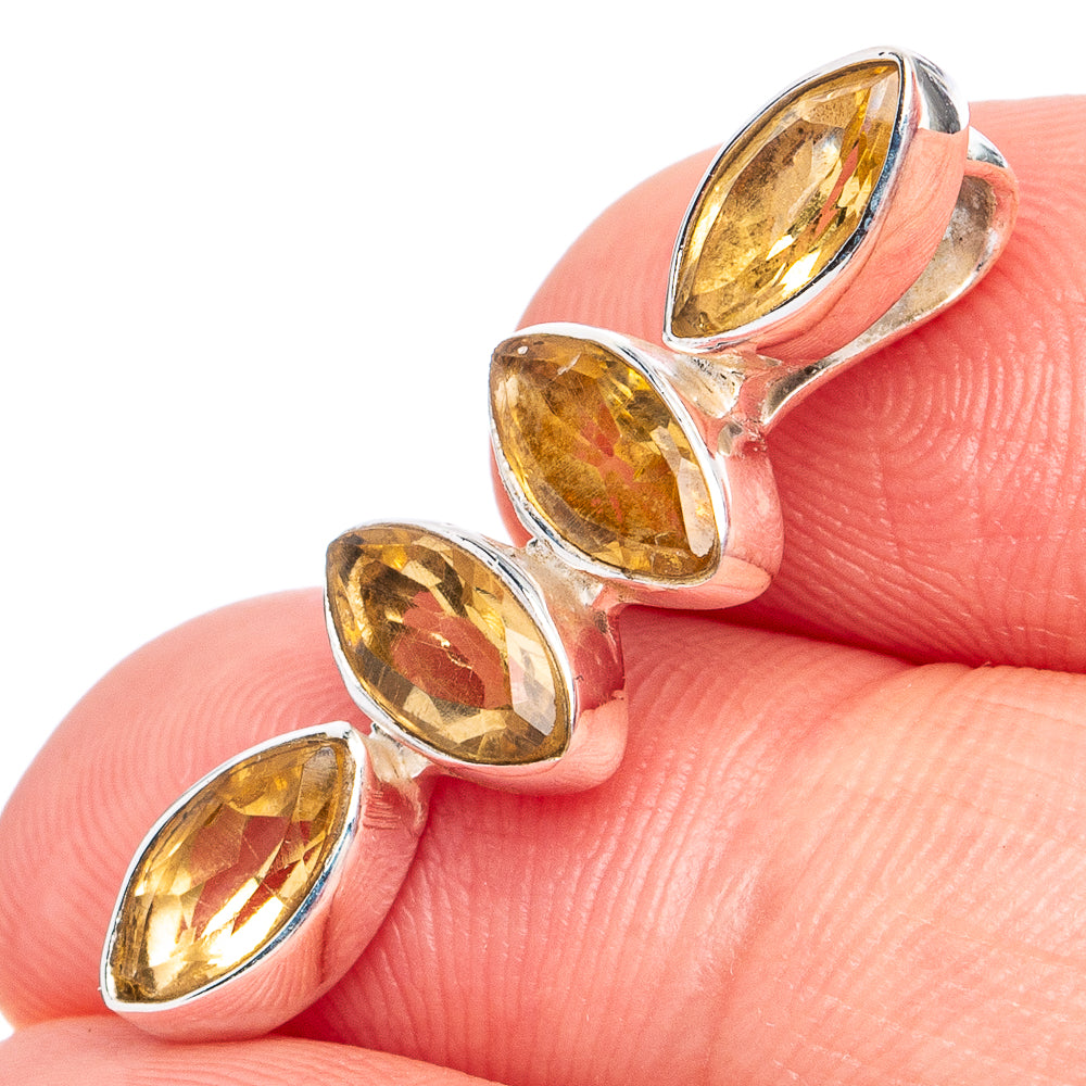 Dainty Citrine Pendant 1 1/8" (925 Sterling Silver) P45244