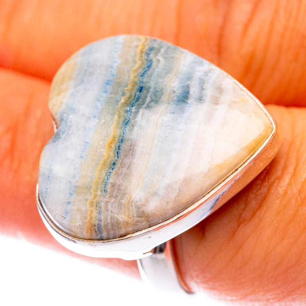Blue Scheelite 925 Sterling Silver Ring Size 7.5 (925 Sterling Silver) RING140309