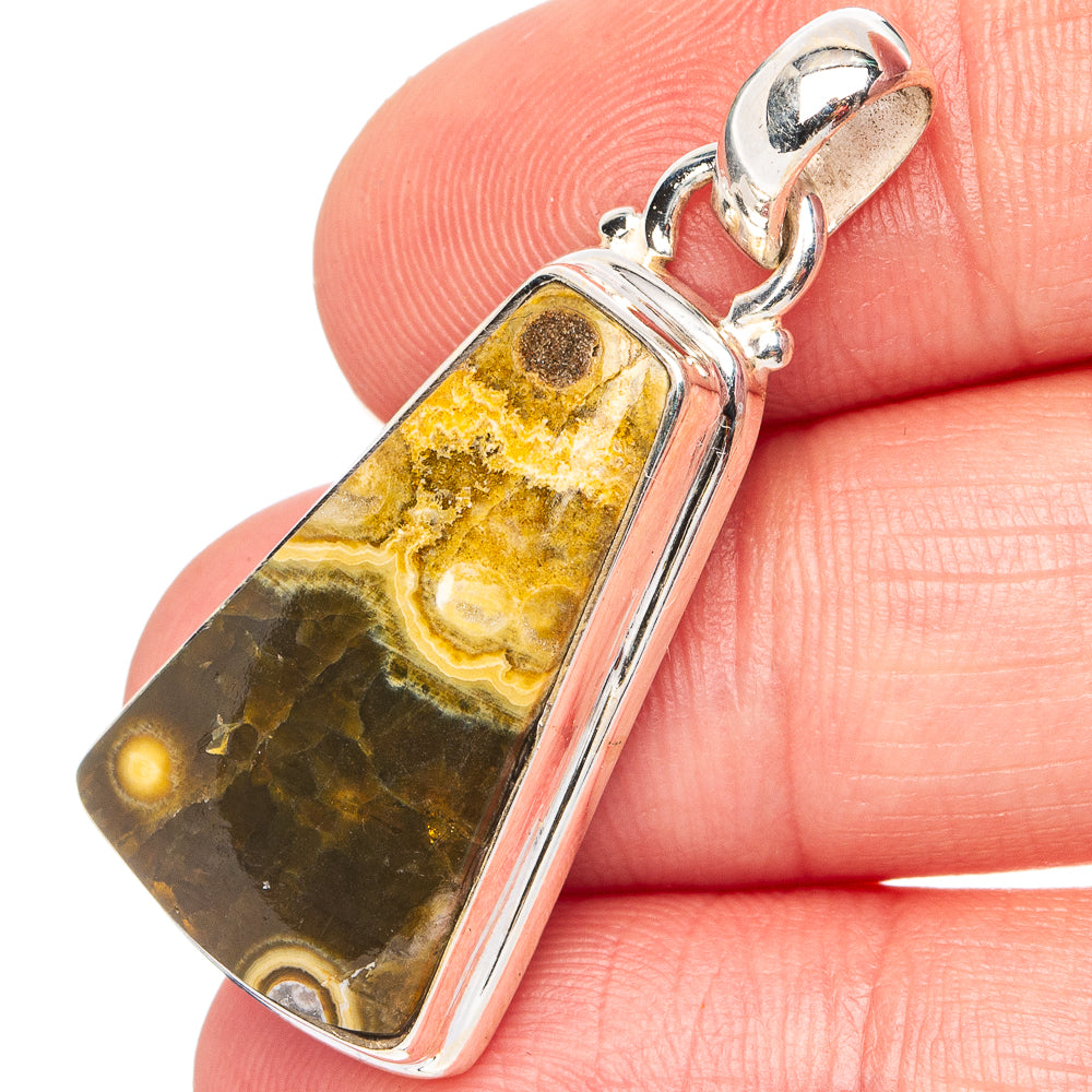Ocean Jasper Pendant 1 1/2" (.925 Sterling Silver)