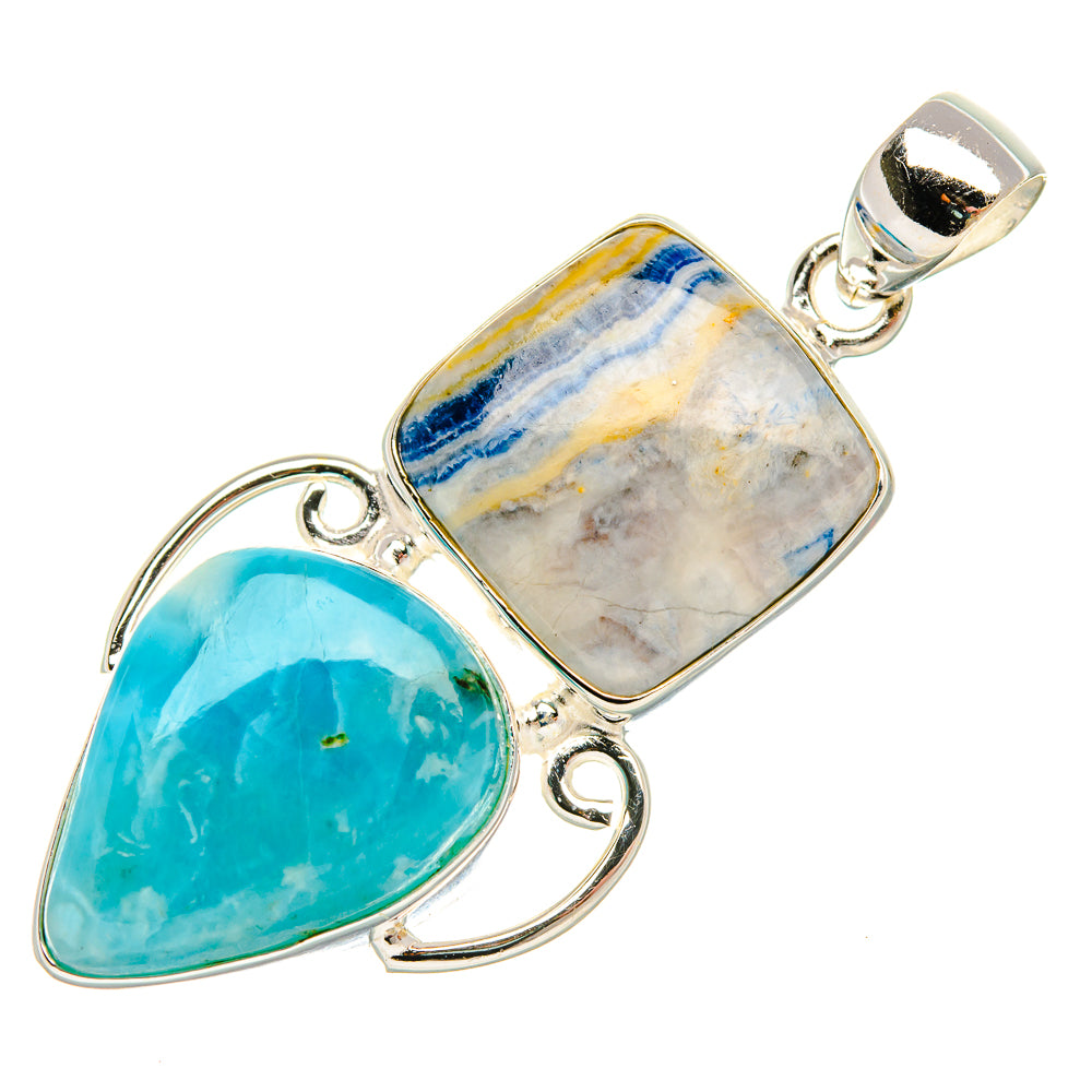 Blue Scheelite, Larimar Pendant 2" (925 Sterling Silver) PD37885