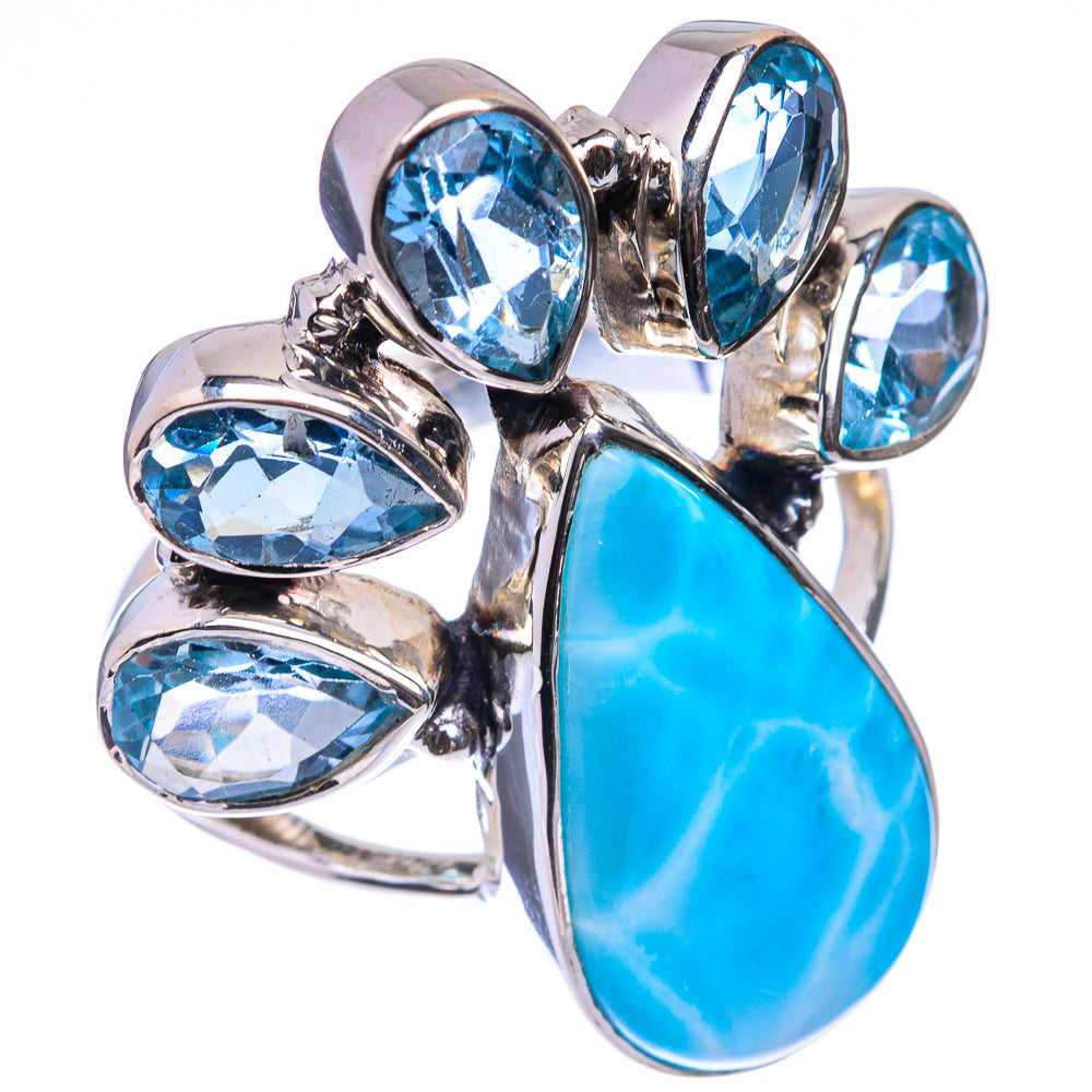 Signature Larimar, Blue Topaz Ring Size 8.75 (925 Sterling Silver) R141687