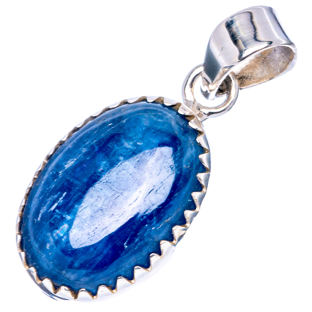 Malachite In Chrysocolla Pendant 1 1/4" (.925 Sterling Silver)