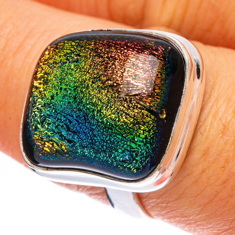 Dichroic Glass Ring Size 7.75 (925 Sterling Silver) R146114