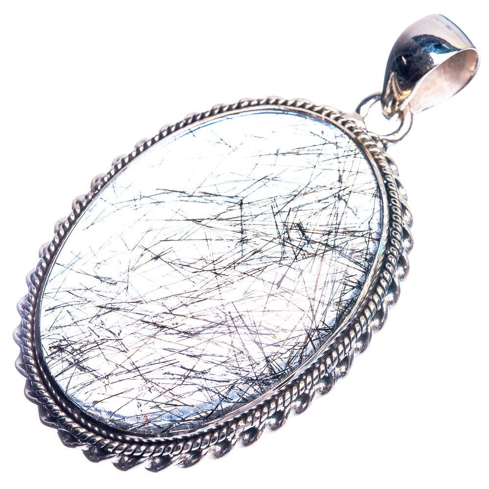 Tourmalinated Quartz 925 Sterling Silver Pendant 2 1/8"