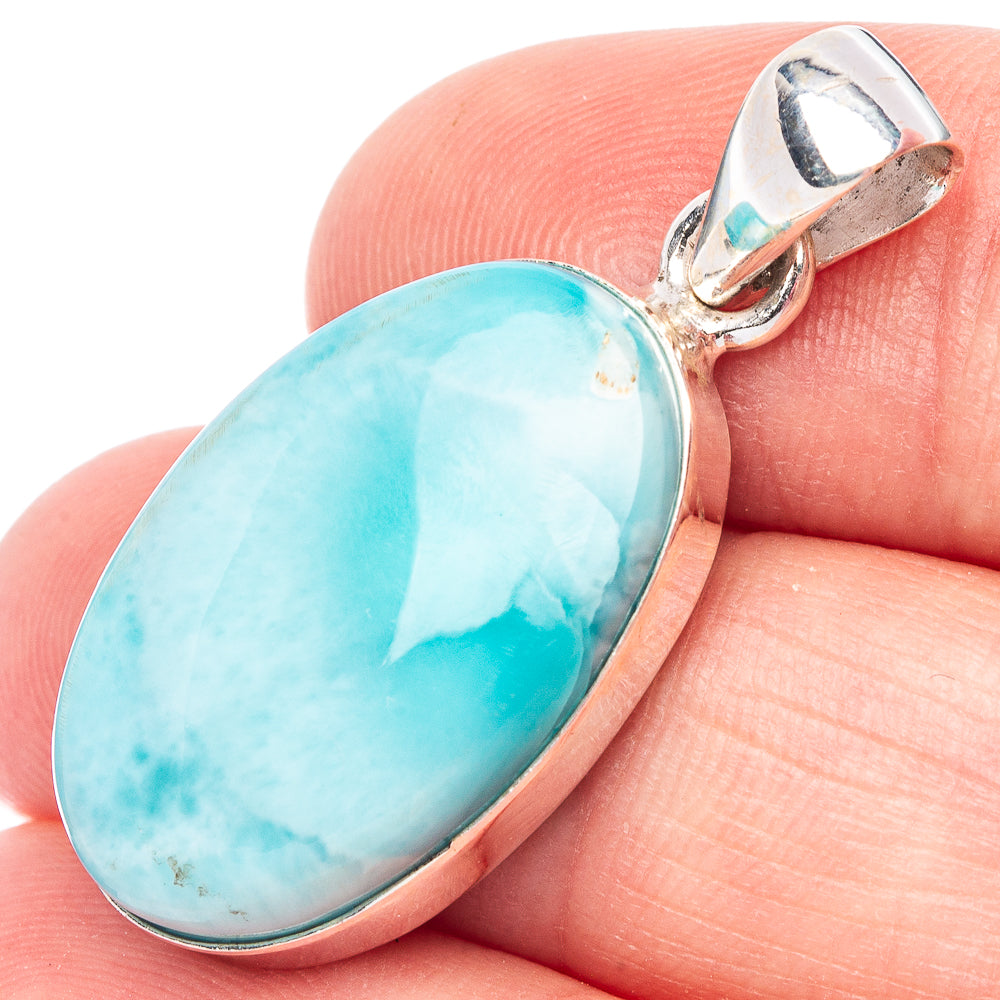 Larimar Pendant 1 3/8" (925 Sterling Silver) P44452