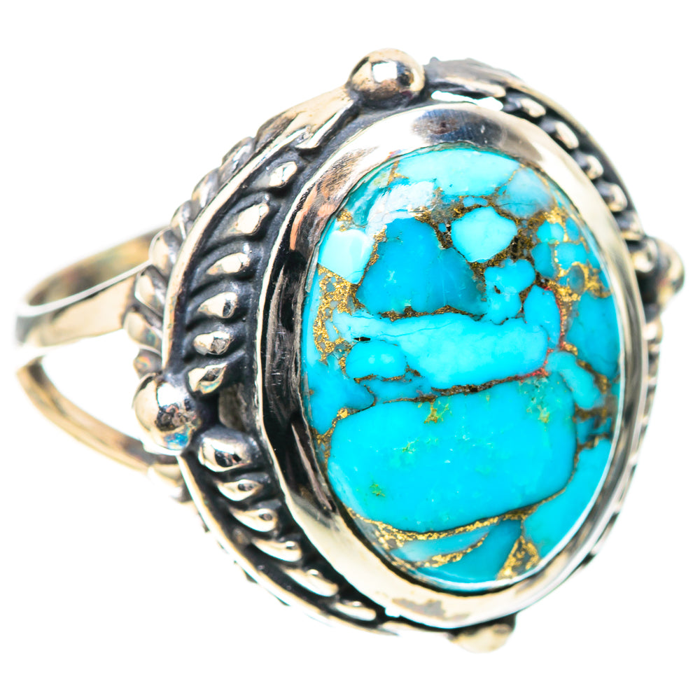 Blue Copper Composite Turquoise Ring Size 9.25 (925 Sterling Silver) RING138715