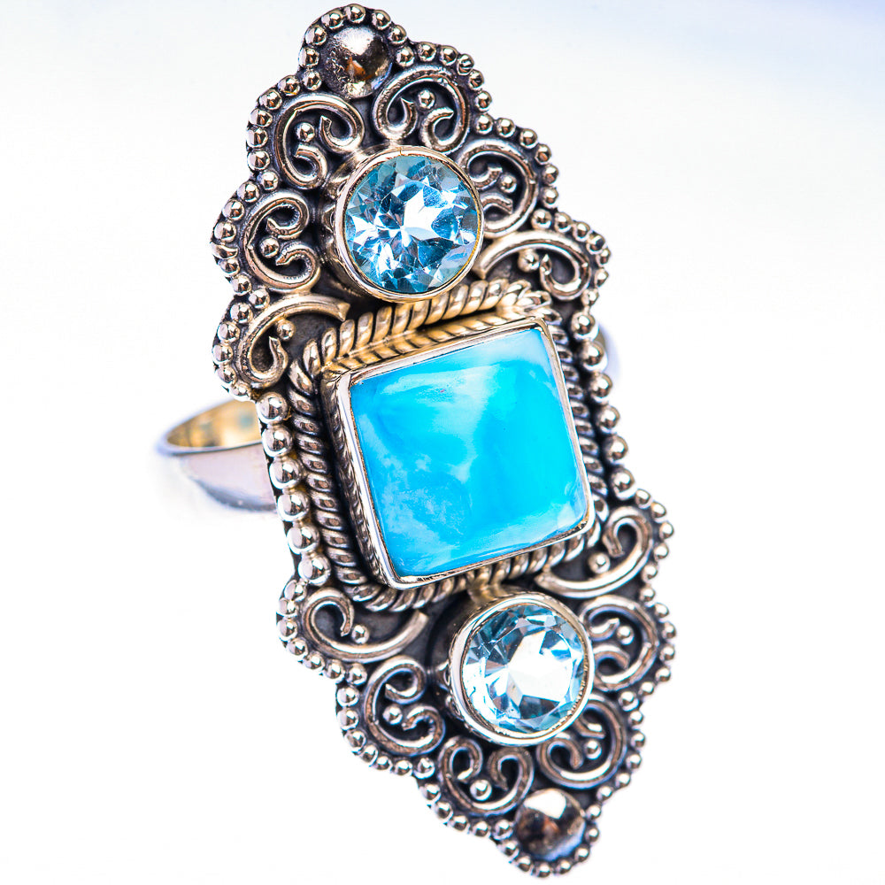 Larimar, Blue Topaz Ring Size 6.5 (925 Sterling Silver) RING139895