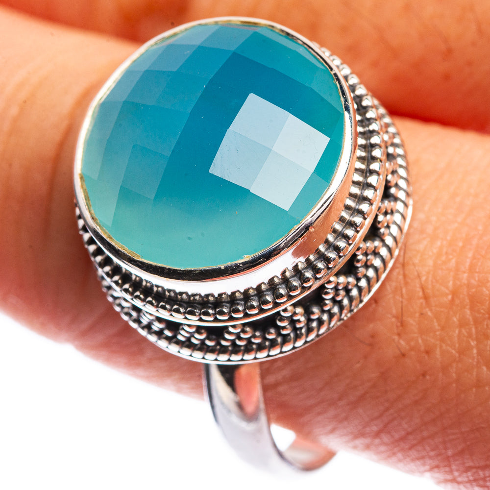 Aqua Chalcedony Ring Size 10.75 (925 Sterling Silver) R144087