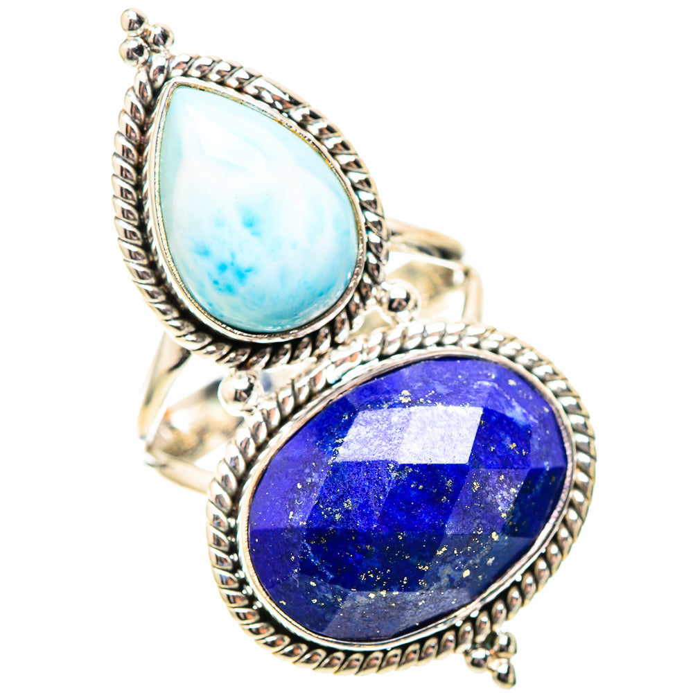Large Lapis Lazuli, Larimar Ring Size 8.75 (925 Sterling Silver) RING139078
